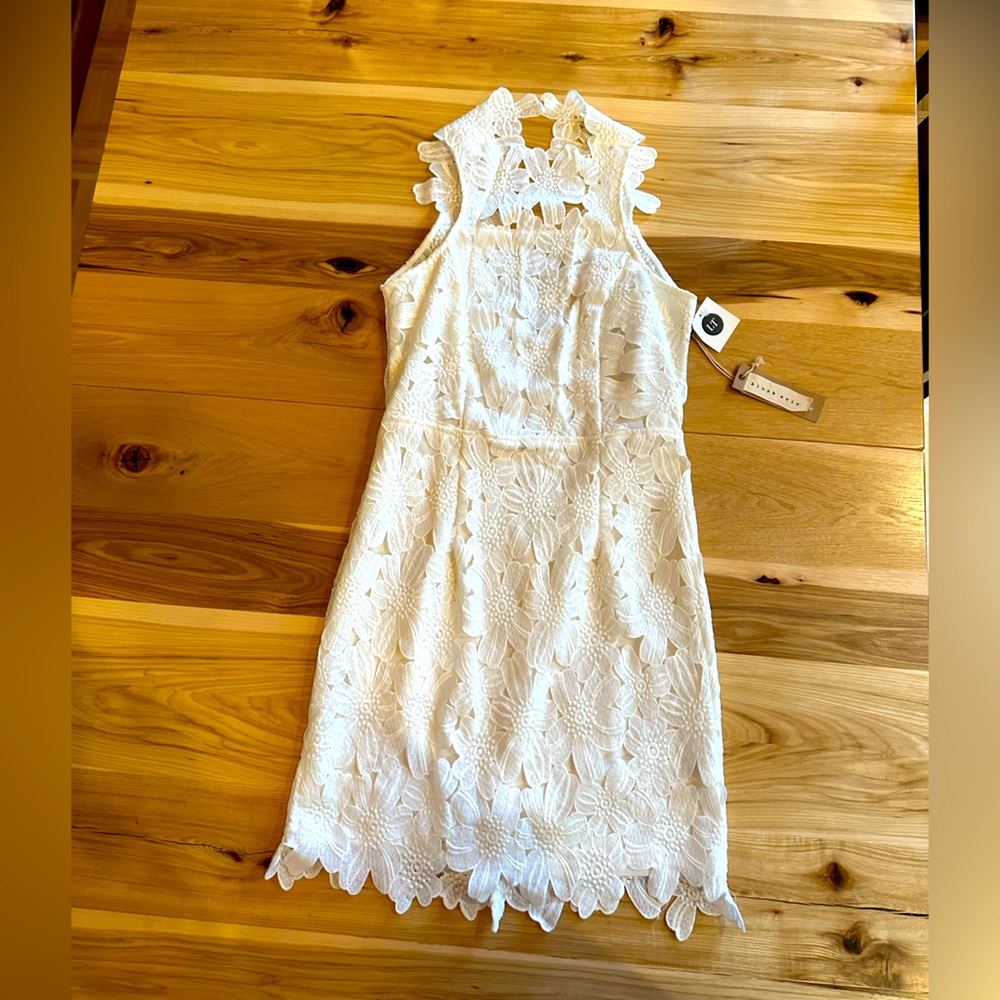 White floral lace dress